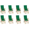 Image de vidaXL Chaises inclinables de jardin et coussins lot de 8 Teck solide3072546