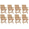 Image de vidaXL Vidaxl Chaises Pliables De Jardin 8 Pcs Bois De Teck Solide