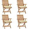 Image de Vidaxl Chaises Pliables De Jardin Avec Coussins 4 Pcs Teck Solide