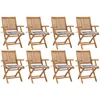 Image de vidaXL Vidaxl Chaises Pliables De Jardin Avec Coussins 8 Pcs Teck Solide