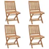 Image de vidaXL Chaises pliables de jardin lot de 4 Bois de teck solide