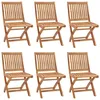 Image de vidaXL Vidaxl Chaises Pliables De Jardin 6 Pcs Bois De Teck Solide