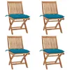 Image de vidaXL Chaises pliables de jardin avec coussins lot de 4 Teck solide