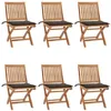 Image de vidaXL Chaises pliables de jardin avec coussins lot de 6 Bois de teck