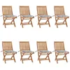 Image de vidaXL Vidaxl Chaises Pliables De Jardin Avec Coussins 8 Pcs Teck Solide