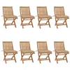 Image de vidaXL Chaises pliables de jardin avec coussins lot de 8 Teck solide