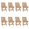 Image de Vidaxl Chaises Pliables De Jardin Avec Coussins 8 Pcs Teck Solide