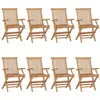 Image de vidaXL Chaises de jardin lot de 8 Bois de teck massif3072888