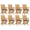 Image de vidaXL Chaises de jardin avec coussins anthracite lot de 8 Teck massif3072889