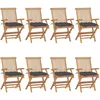 Image de Vidaxl Chaises De Jardin Avec Coussins Anthracite 8 Pcs Teck Massif