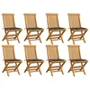 Image de Vidaxl Chaises De Jardin Avec Coussins Anthracite 8 Pcs Teck Massif