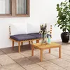 Image de vidaXL Salon de jardin 2 pcs avec coussins Bois d'acacia solide316266