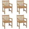 Image de vidaXL Chaises d'extérieur lot de 4 Bois de teck solide