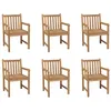 Image de vidaXL Chaises d'extérieur lot de 6 Bois de teck solide