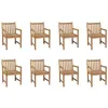 Image de vidaXL Chaises d'extérieur lot de 8 Bois de teck solide