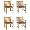 Image de vidaXL Chaises de jardin lot de 4 et coussins taupe bois teck solide