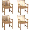 Image de Vidaxl Chaises De Jardin 4 Pcs Avec Coussins Blanc CrÃ¨me Teck Solide