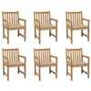 Image de vidaXL Chaises de jardin lot de 6 et coussins beige Bois teck massif3073034