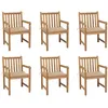 Image de Vidaxl Chaises De Jardin Lot De 6 Et Coussins Beige Bois Teck Massif