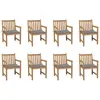 Image de vidaXL Chaises de jardin lot de 8 avec coussins gris Bois teck massif3073059