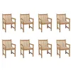 Image de vidaXL Chaises de jardin lot de 8 avec coussins beige Bois teck massif3073061