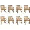 Image de vidaXL Vidaxl Chaises De Jardin Lot De 8 Avec Coussins Beige Bois Teck Massif