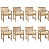 Image de Vidaxl Chaises De Jardin 8 Pcs Avec Coussins Blanc CrÃ¨me Teck Solide