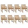 Image de vidaXL Chaises de jardin lot de 8 avec coussins beige Bois teck solide