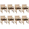 Image de Vidaxl Chaises De Jardin Lot De 8 Avec Coussins Taupe Bois Teck Solide