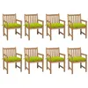 Image de vidaXL Chaises de jardin lot de 8 avec coussins vert vif Teck solide