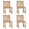 Image de vidaXL Chaises de jardin lot de 4 Bois de teck solide3073085