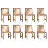 Image de vidaXL Chaises de jardin lot de 8 Bois de teck solide3073087