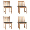 Image de vidaXL Chaises de jardin lot de 4 avec coussins Bois de teck massif3073088