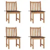 Image de vidaXL Chaises de jardin lot de 4 avec coussins Bois de teck massif