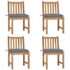 Image de vidaXL Chaises de jardin lot de 4 avec coussins Bois de teck massif