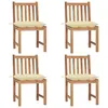Image de vidaXL Chaises de jardin lot de 4 avec coussins Bois de teck massif