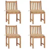 Image de vidaXL Chaises de jardin lot de 4 avec coussins Bois de teck massif