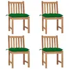 Image de vidaXL Chaises de jardin lot de 4 avec coussins Bois de teck massif3073108