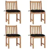 Image de vidaXL Chaises de jardin lot de 4 avec coussins Bois de teck massif3073110
