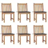 Image de vidaXL Chaises de jardin lot de 6 avec coussins Bois de teck massif3073115