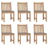 Image de vidaXL Chaises de jardin lot de 6 avec coussins Bois de teck massif3073116