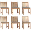 Image de vidaXL Vidaxl Chaises De Jardin 6 Pcs Avec Coussins Bois De Teck Massif