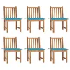 Image de vidaXL Chaises de jardin lot de 6 avec coussins Bois de teck massif3073119