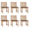 Image de vidaXL Vidaxl Chaises De Jardin 6 Pcs Avec Coussins Bois De Teck Massif