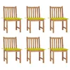 Image de vidaXL Chaises de jardin lot de 6 avec coussins Bois de teck massif3073126