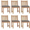 Image de vidaXL Chaises de jardin lot de 6 avec coussins Bois de teck massif