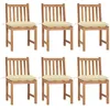 Image de vidaXL Chaises de jardin lot de 6 avec coussins Bois de teck massif3073132