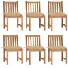 Image de vidaXL Chaises de jardin lot de 6 avec coussins Bois de teck massif