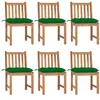 Image de vidaXL Chaises de jardin lot de 6 avec coussins Bois de teck massif