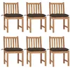 Image de vidaXL Chaises de jardin lot de 6 avec coussins Bois de teck massif3073138